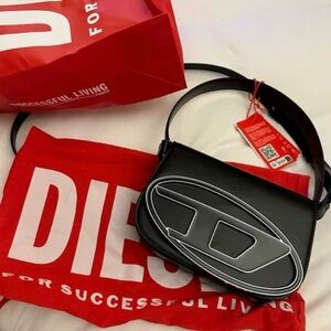 Diesel Black and Gray Crossbody Bag